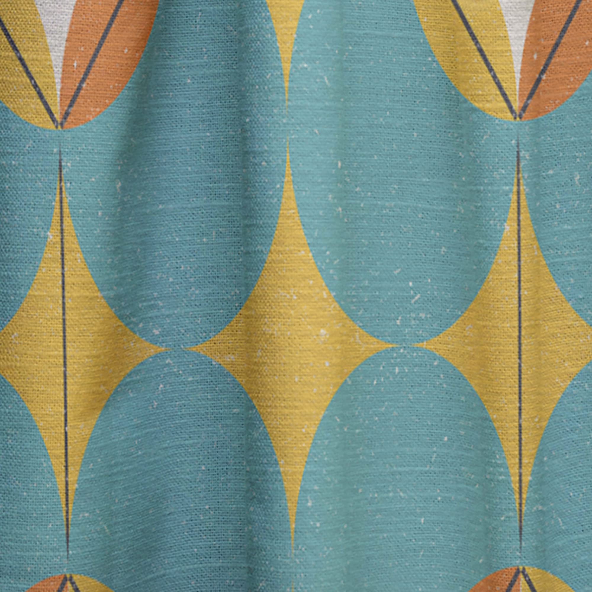 DesignQ Diamond Retro IV Thermal Insulated Curtains - Single Panel 52x108 - Elegant Window Drapes for Bedroom & Living Room | Perfect for Energy Efficiency & Light Control