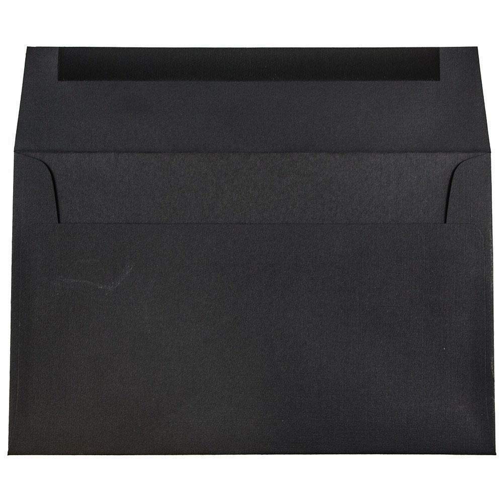 Premium JAM PAPER A10 Invitation Envelopes 6x9.5 Inches - 500 Pack Black Linen Textured Envelopes for Wedding, Business & Formal Events - Bulk Stationery Supplies for Greeting Cards, Letters & Announcements