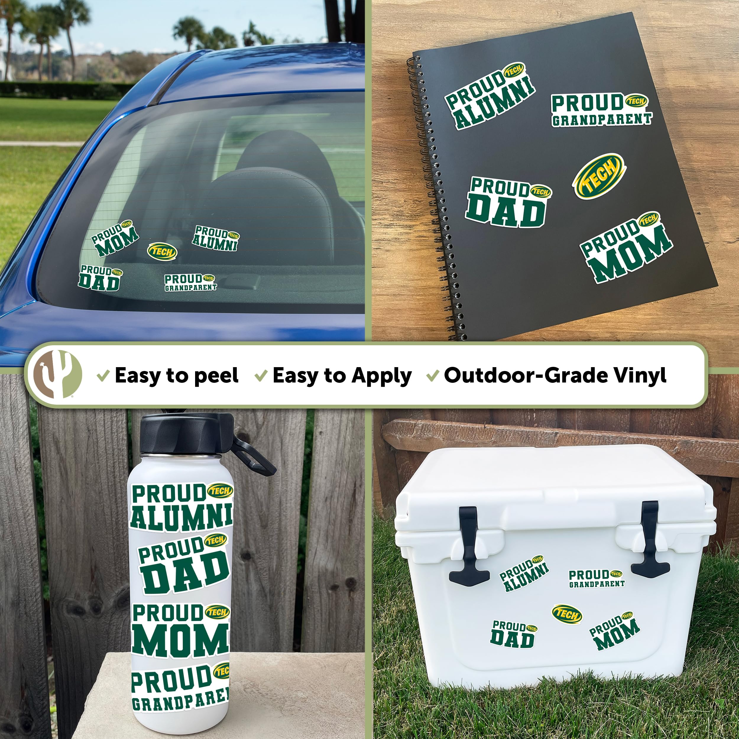 Desert Cactus Arkansas Tech University Sticker Set - Wonder Boys & Golden Suns Vinyl Decals for Laptop, Water Bottle, Car & Scrapbooking (Family Full Sheet) - Perfect for College Pride, DIY Crafts & Gift Giving
