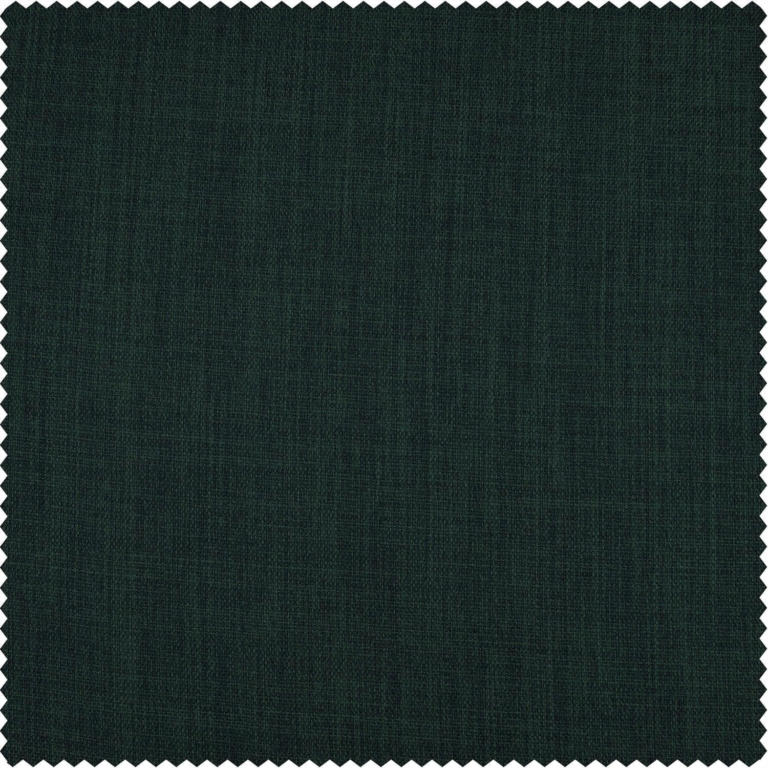 Focal Green Textured Faux Linen Custom Curtains - Elegant Window Treatments for Living Room, Bedroom & Home Decor