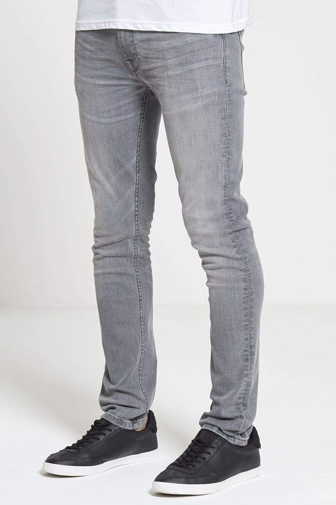 DML ACE Slim Stretch Jeans for Men - Light Grey Wash Comfortable Denim Pants | Perfect for Casual Wear, Office & Night Out