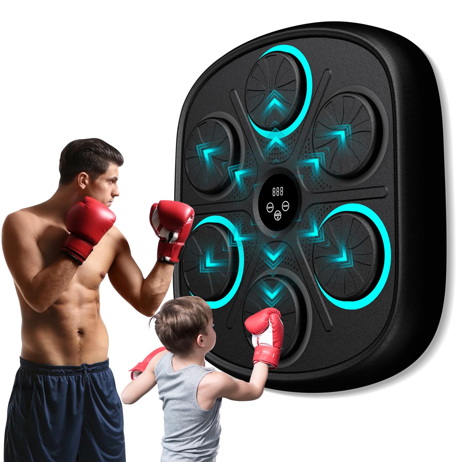 2025 Smart Music Boxing Machine - LED Electronic Wall Mounted Training Equipment for Adults & Kids | Home Gym Workout with Premium Boxing Gloves | Perfect for Indoor Fitness, Family Exercise & Stress Relief
