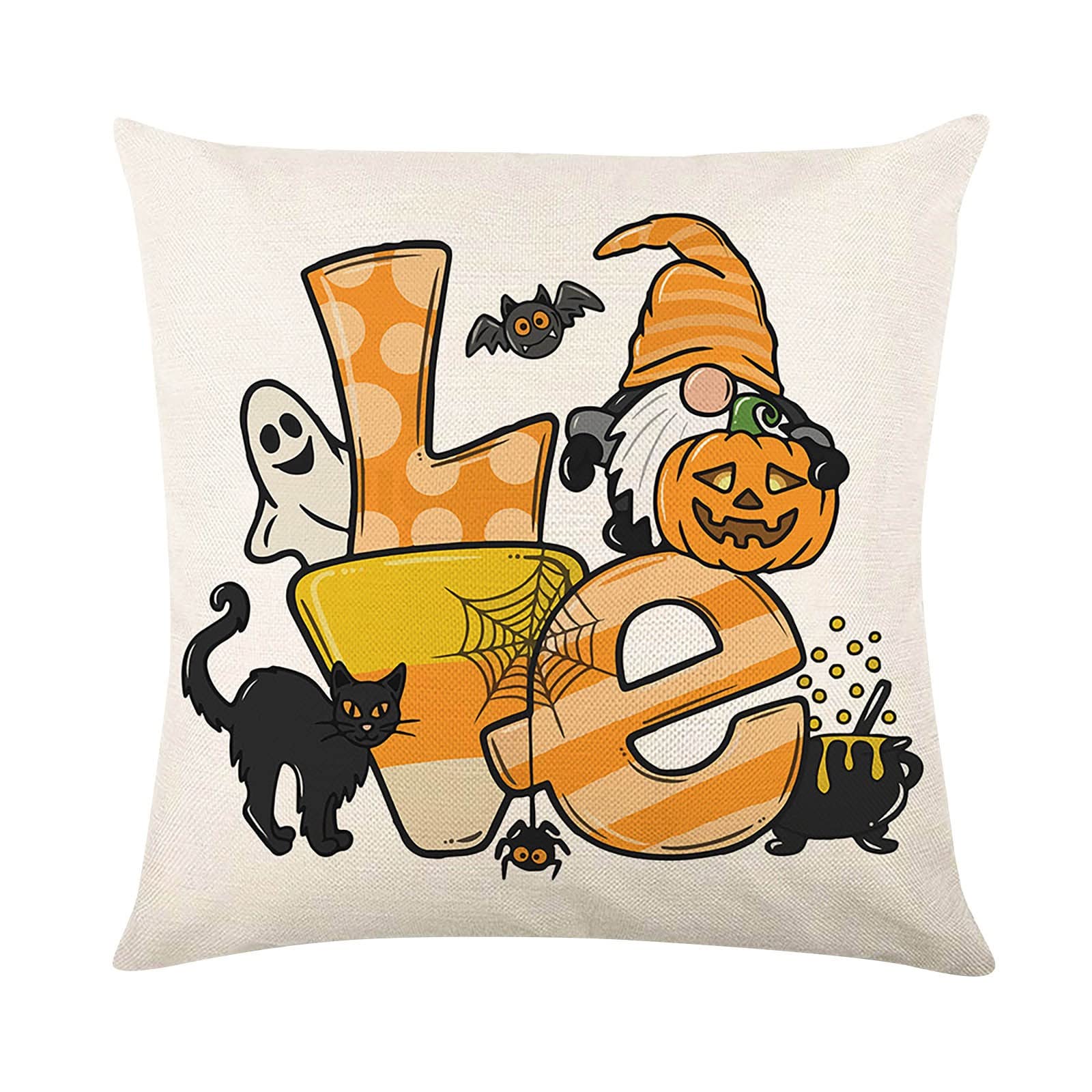 Halloween Throw Pillow Covers - Spooky Ghost & Pumpkin Design Decorative Cushion Cases for Sofa, Bed, Chair - Perfect for Home Decor, Halloween Party & Seasonal Festive Atmosphere