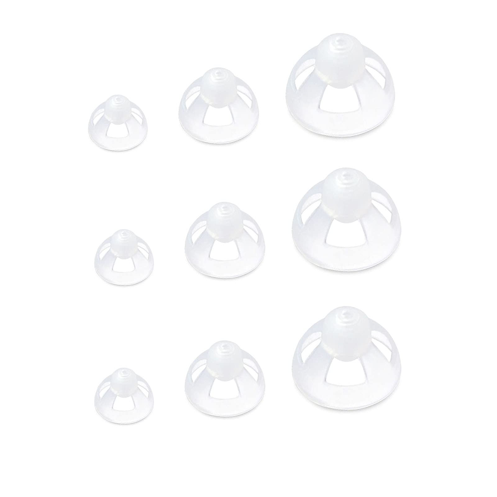 Transparent Soft Silicone Hearing Aid Open Domes - 9PCS Comfortable & Invisible Ear Tips for Clear Sound | Perfect for Daily Use, Travel & Outdoor Activities