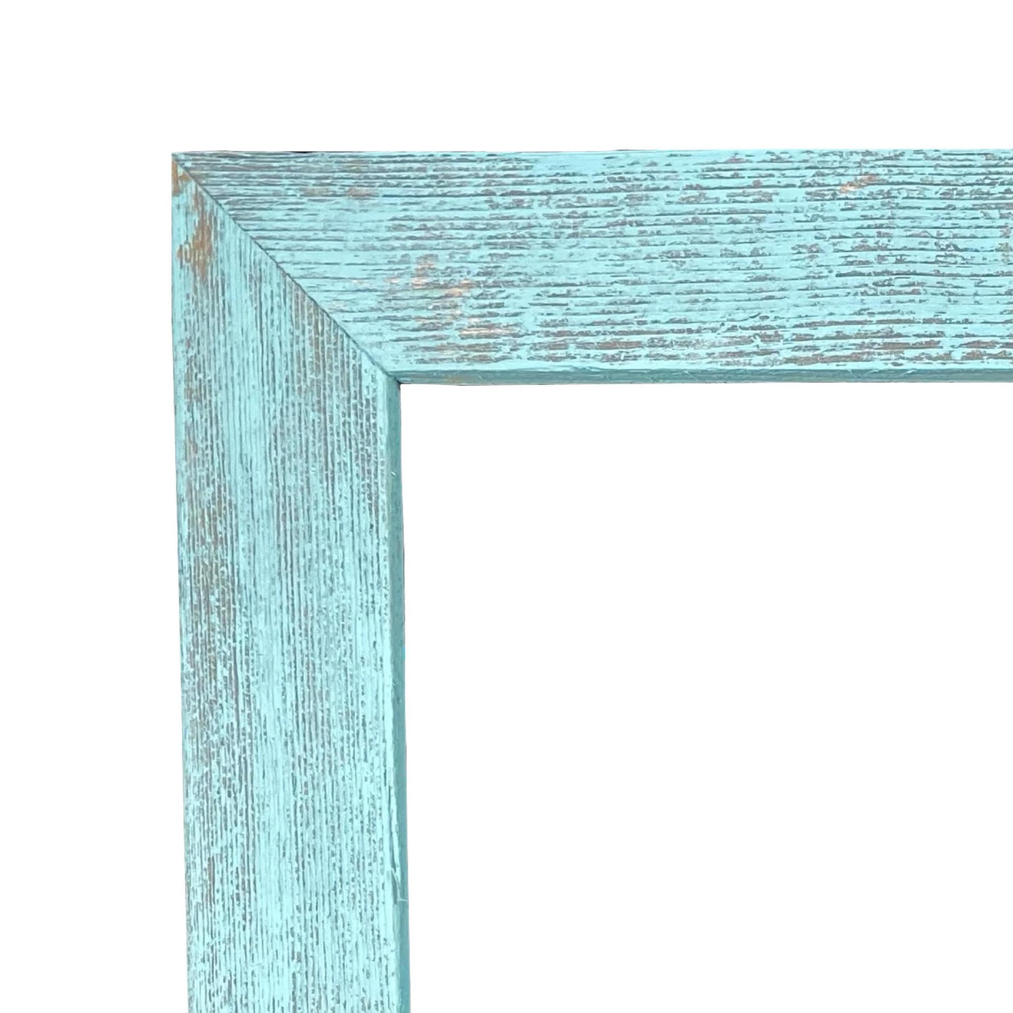 BARNWOODUSA 13x19 Farmhouse Picture Frame - 1.5 Inch Molding, 100% Reclaimed Wood, Rustic Robins Egg Blue - Perfect for Home Decor, Living Room, Bedroom & Office Wall Art