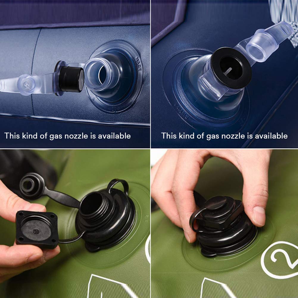**Inflatable Air Pump Valve Adapter Nozzle - Universal Rubber Boat, Tire, Pool Float Compressor Converter - Black & Blue - Perfect for Kids Toys, Outdoor Gear & Water Sports**