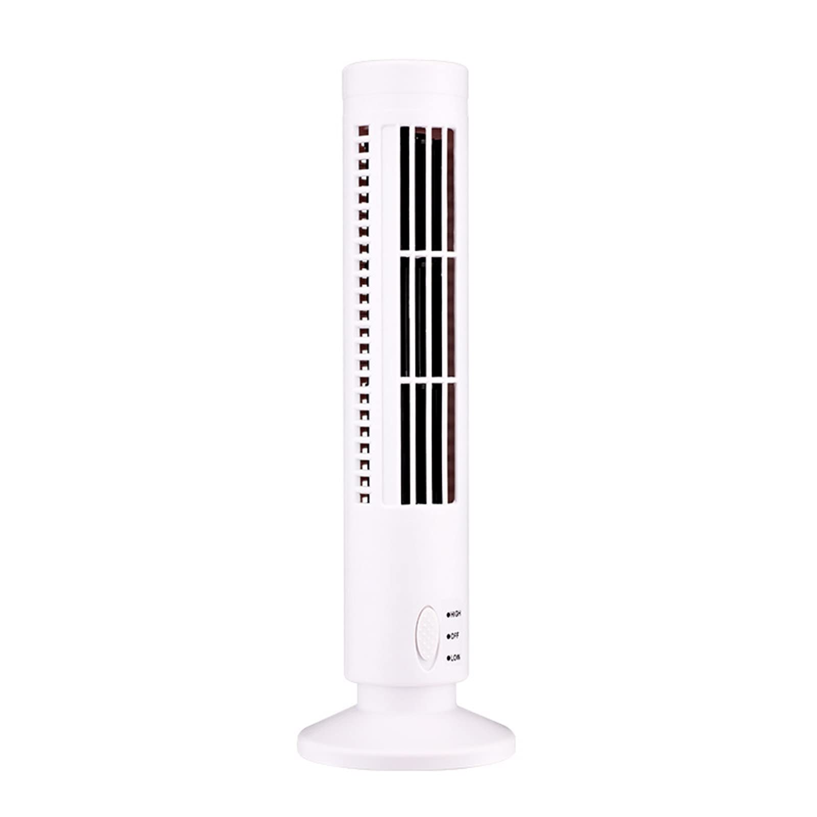 USB Tower Fan - Portable Leafless Bladeless Fan with Humidifier, Mini Vertical Air Conditioner for Home Office & Bedroom, White | Quiet Cooling & Air Circulation for Summer, Workspaces & Night Use