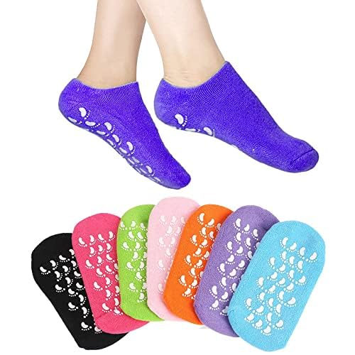 KORO Silicone Heel Socks for Cracked Feet - Moisturizing Spa Gel Socks with Vitamin E & Natural Oils - Dry Cracked Heel Repair for Women & Men | Perfect for Night Treatment, Foot Care Routine & Cracked Skin Relief