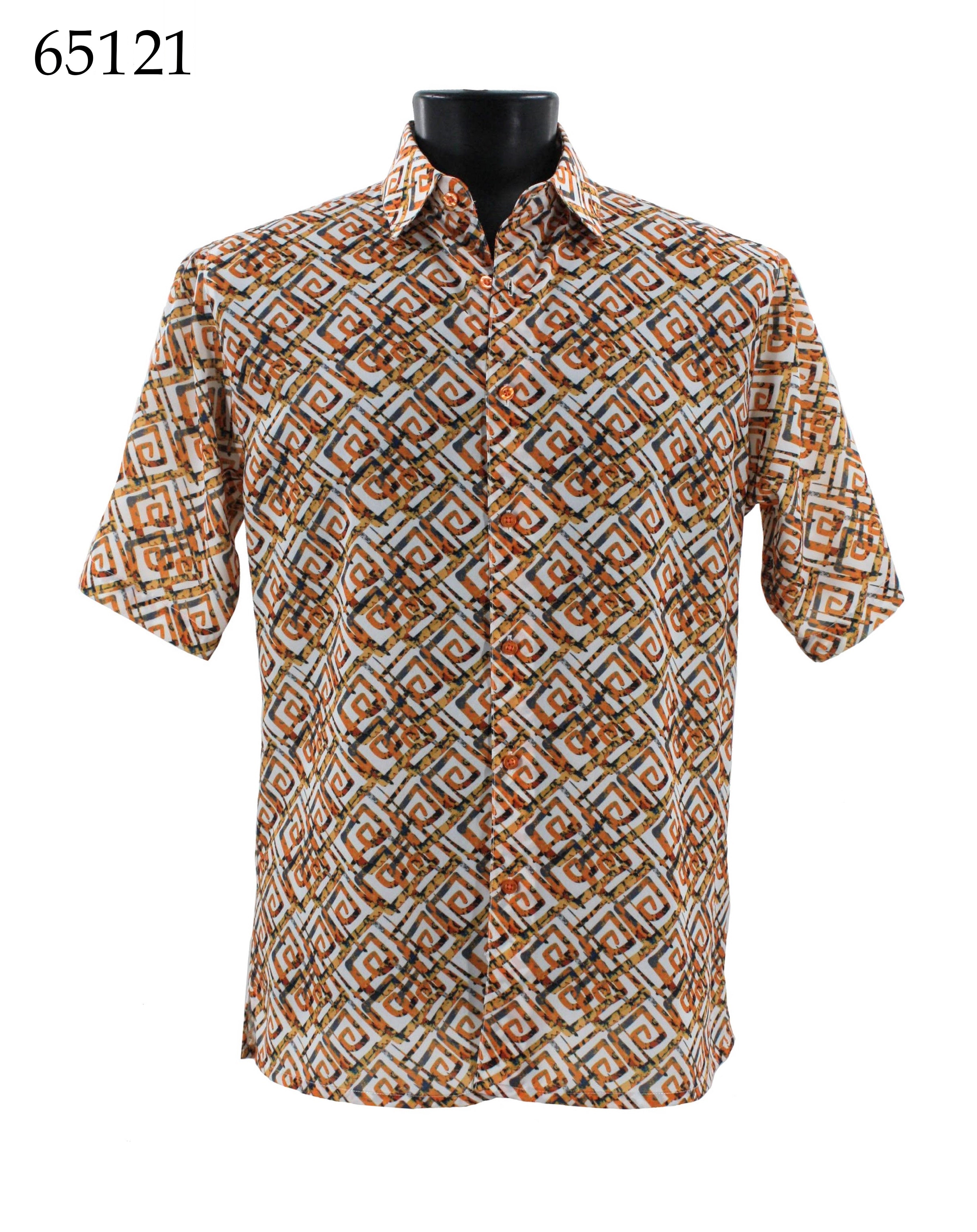 Bassiri Men's Casual Short Sleeve Shirt 65121 - Breathable Cotton Comfort Fit for Summer, Outdoor Activities & Office Wear