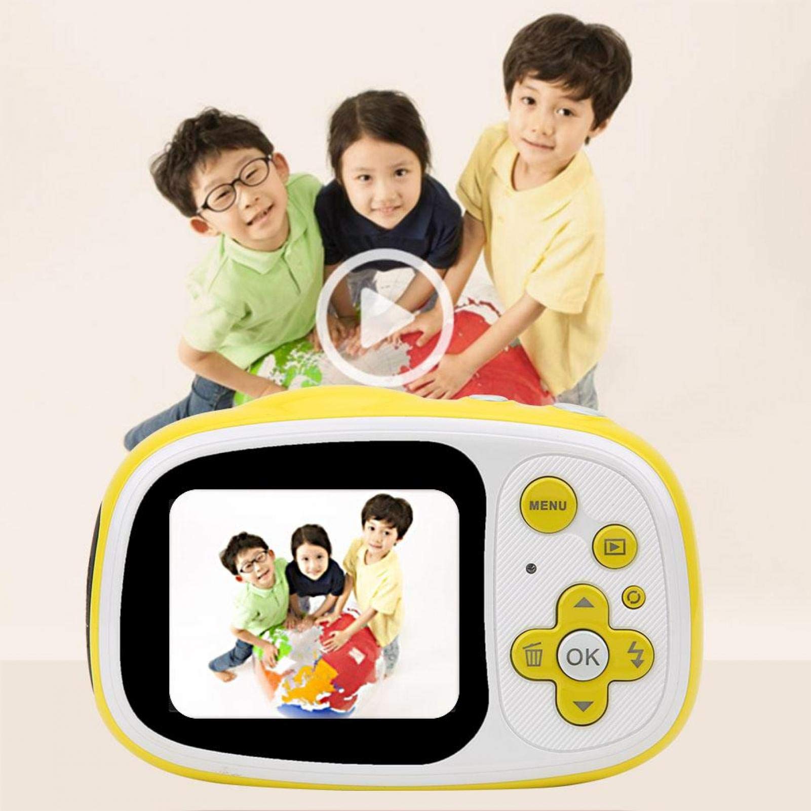 BTER 2.4 Inch HD Mini Digital Camera for Kids - Portable Children's Camera with Video Recording, Time Delay & Continuous Shooting (Yellow) | Perfect for Birthday Gifts, Travel Adventures & Creative Photography