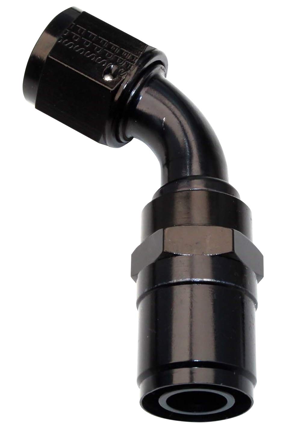 FRAGOLA 30 Degree Hose End Fitting - 12 AN Crimp to 12 AN Female - Black Anodized Aluminum for High Performance Automotive & Racing Applications - Perfect for Fuel, Oil & Coolant Systems