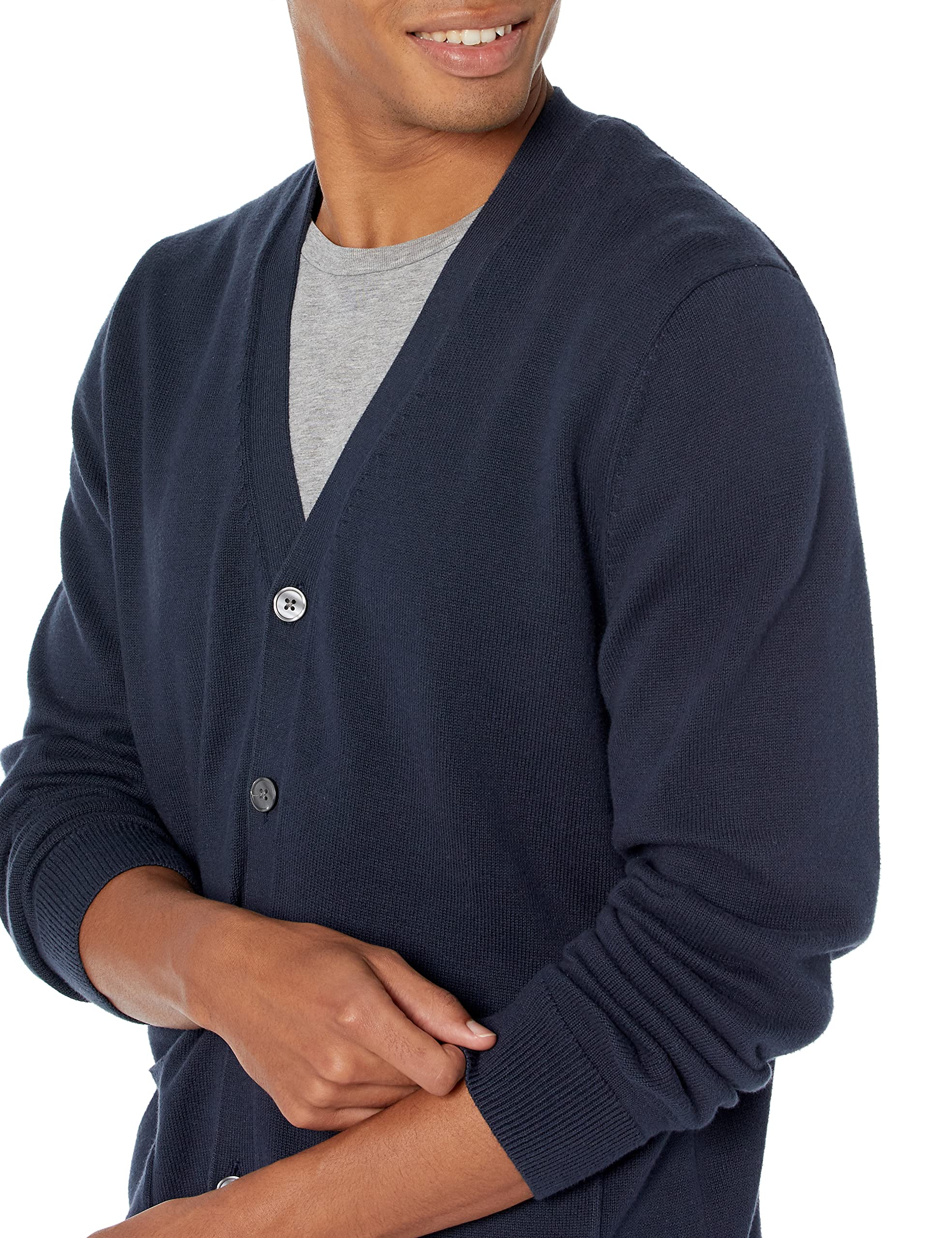 Amazon Essentials Men's Cotton Cardigan Sweater - Soft Casual Knit Pullover for Fall & Winter - Perfect for Office, Lounge & Outdoor Activities