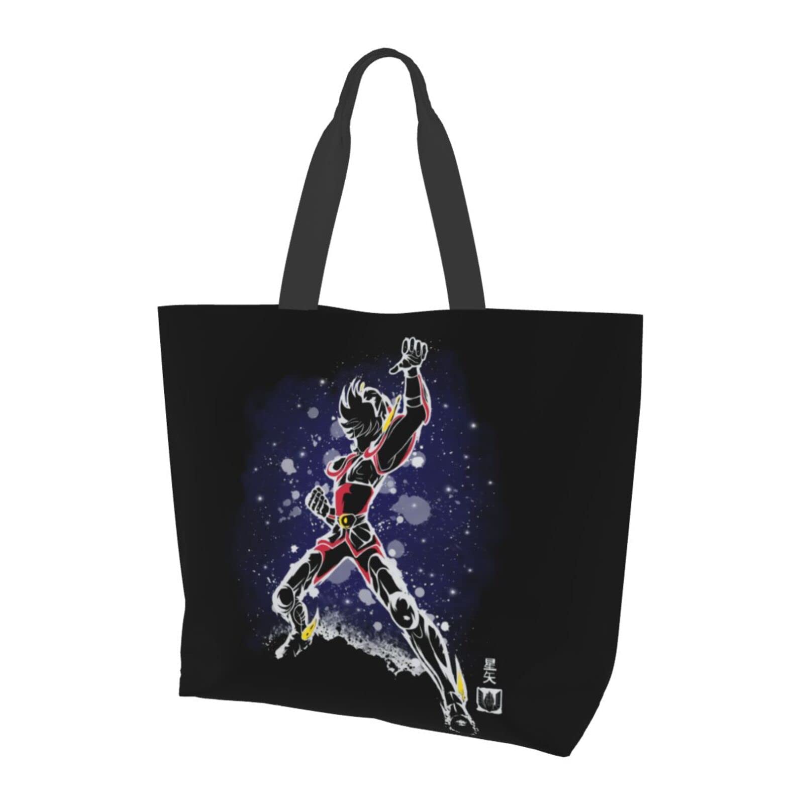 Anime Manga Saint Seiya Shoulder Tote Bag - Stylish Shopping Grocery Handbag for Cosplay, Conventions & Daily Use - Perfect for Summer Outings & Comic Events