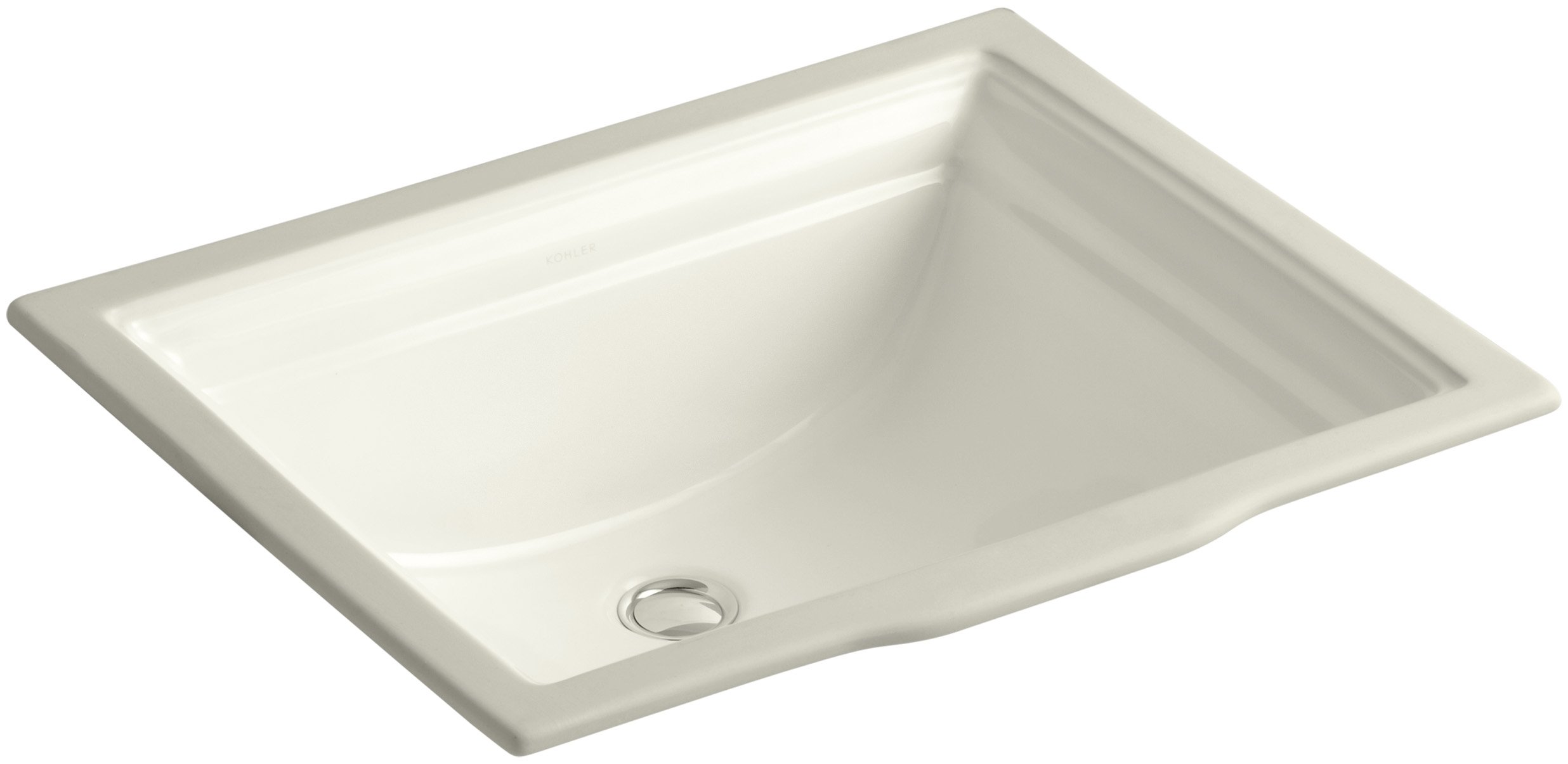 KOHLER K-2339-96 Memoirs Undercounter Bathroom Sink in Biscuit - Premium Porcelain Drop-in Vanity Sink for Bathroom Remodeling & Modern Home Decor