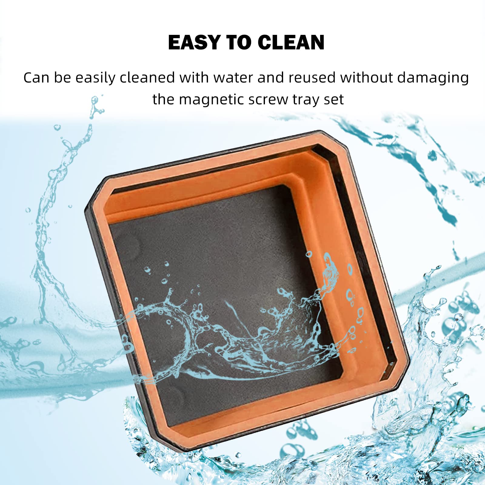 Collapsible Magnetic Silicone Tool Tray Set - Foldable Parts Organizer with Strong Magnets (4 Pack) - Perfect for Mechanics, DIY Projects & Workshop Organization