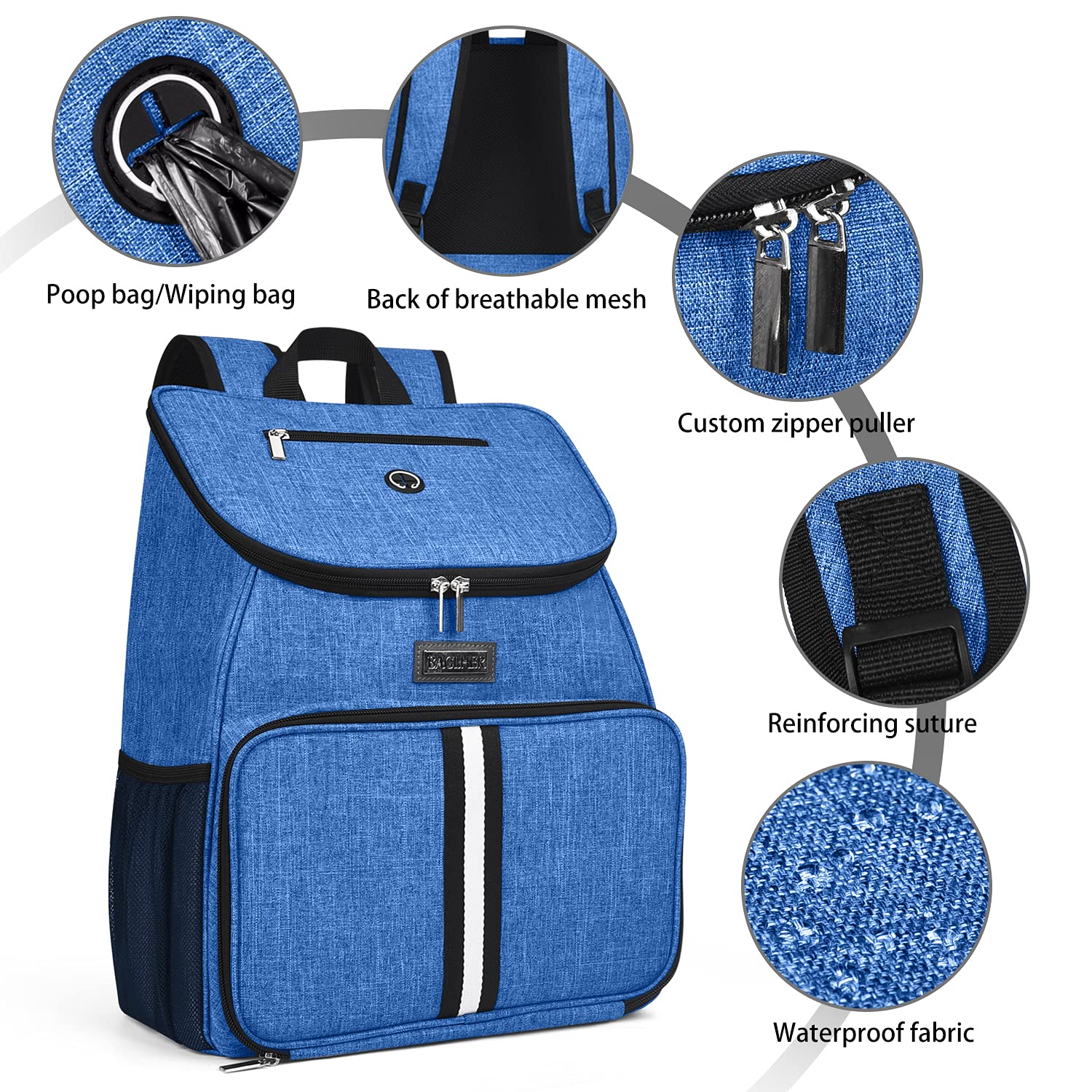 **BAGLHER Airline Approved Dog Travel Backpack – Pet Carrier with 2 Collapsible Bowls & Food Baskets for Hiking, Camping, and Air Travel**