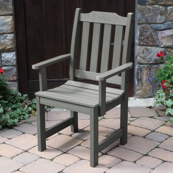 Eco-Friendly Recycled Plastic Outdoor Dining Armchair - Durable & Weather-Resistant Patio Chair for Garden, Deck, and Poolside Use