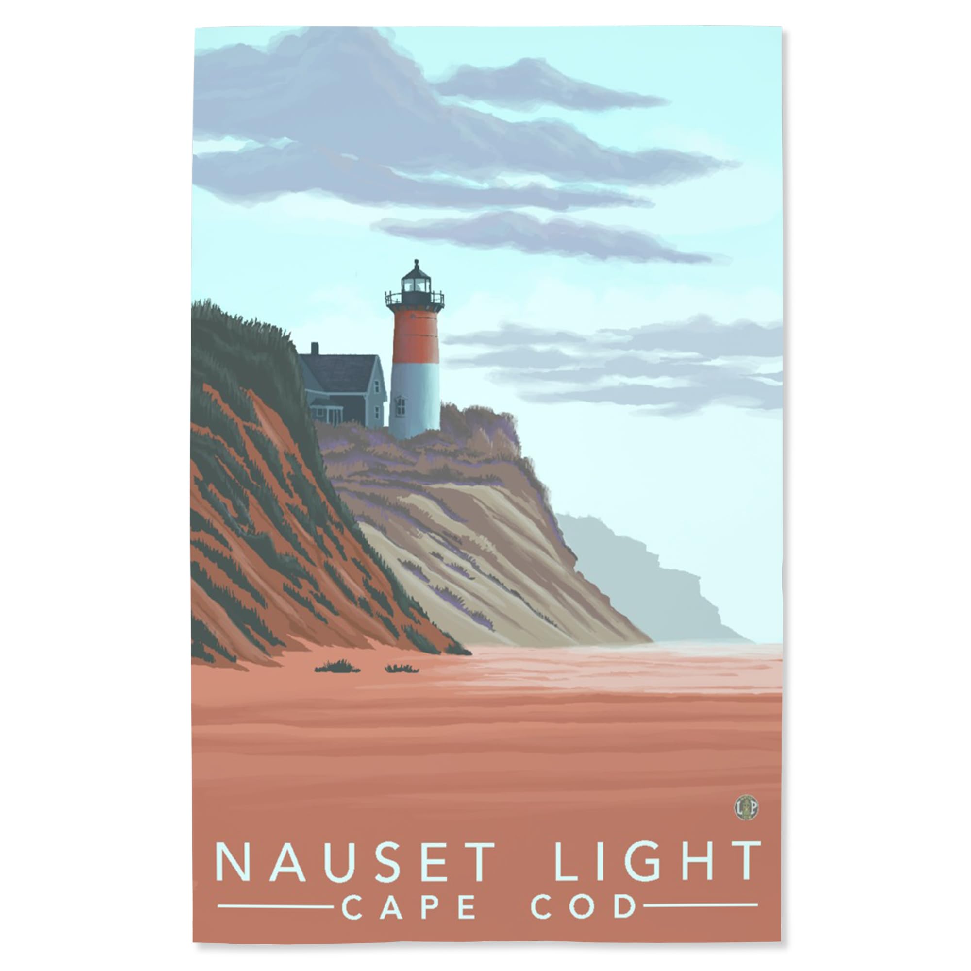 Lantern Press 16x24 Inch Giclee Art Print - Nauset Light Massachusetts Coastal Wall Decor | Lighthouse Painting for Living Room, Bedroom & Office
