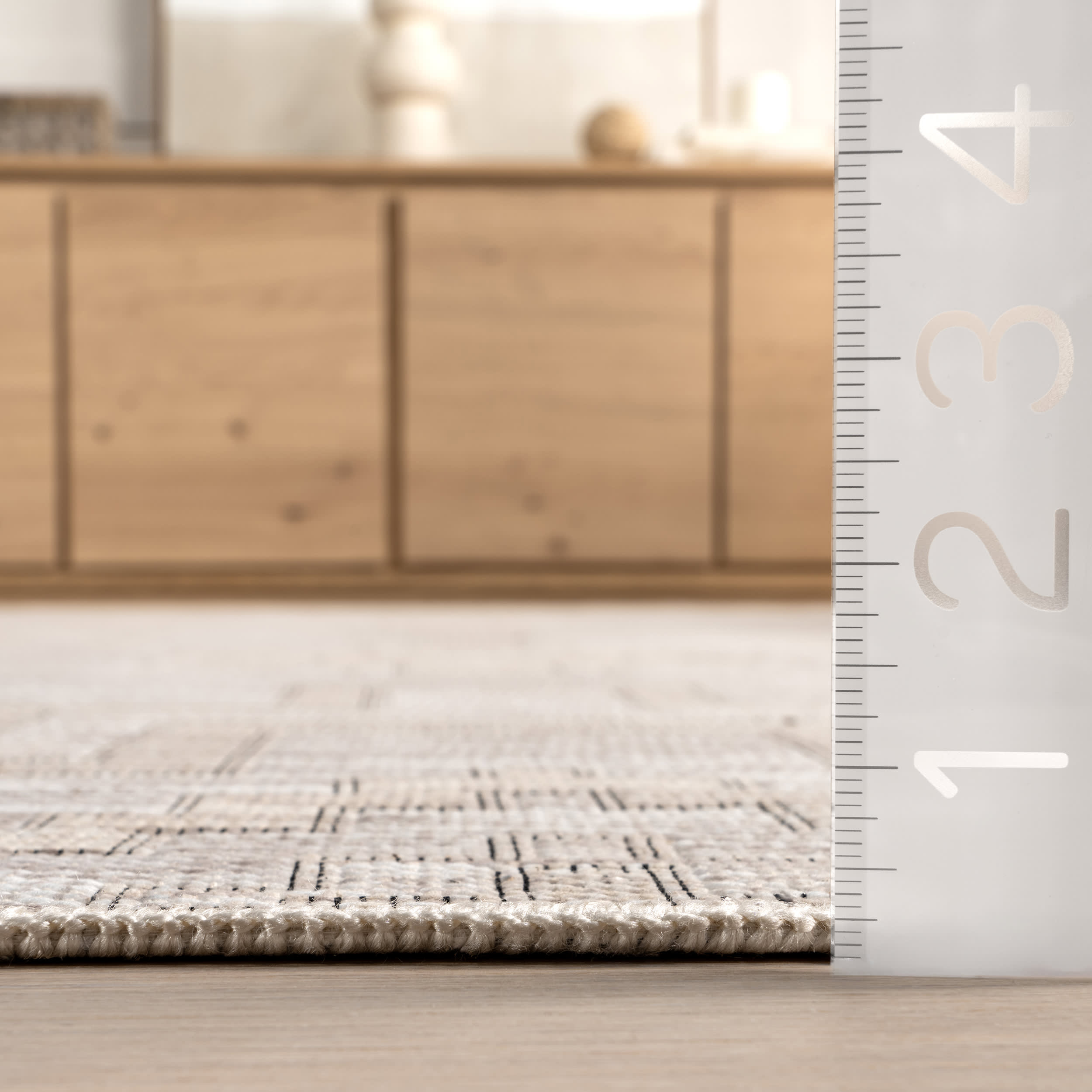 Astrid Geometric Washable Rug | Ivory Modern Area Rug for Living Room, Bedroom & Nursery | Non-Slip Soft Floor Mat for Home Decor