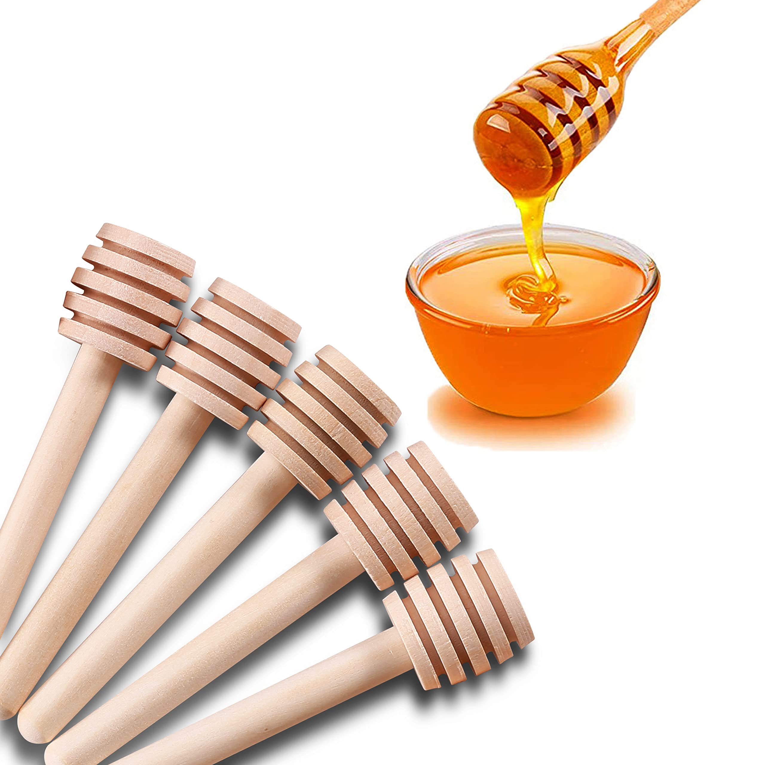 150 Pcs 3 Inch Mini Wooden Honey Dipper Sticks - Natural Honeycomb Design Stirring Spoons for Tea, Coffee, Yogurt & Baking - Perfect for Honey Jars, Wedding Favors, Party Gifts & Kitchen Essentials