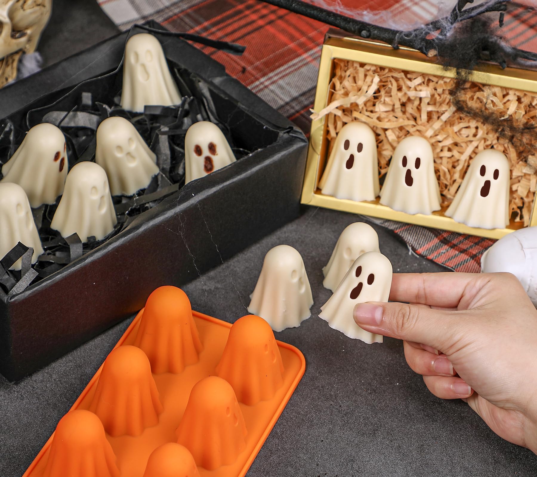 Kamehame Ghost Silicone Mold - 2 Pack Halloween Chocolate Candy Molds for Jelly, Gummy, Crayon & Resin Crafts - Perfect for DIY Treats, Party Favors & Spooky Decorations