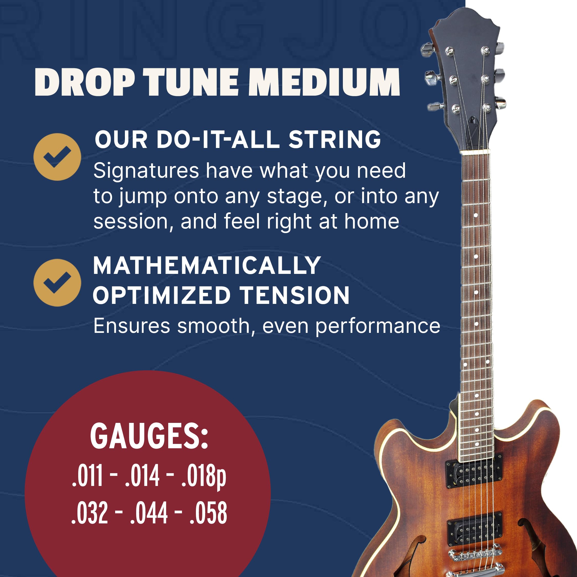Stringjoy DRP11 Signatures Nickel Wound Electric Guitar Strings Set - 11-58 Drop Tune Medium Gauge for Enhanced Tone & Sustain | Perfect for Rock, Metal & Drop Tuning Performances