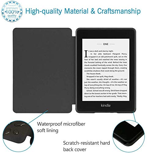 Premium Leather Cover for Kindle Paperwhite 10th Generation (2018) - Auto Wake/Sleep, Green Cactus - Perfect for Reading, Travel & Daily Protection