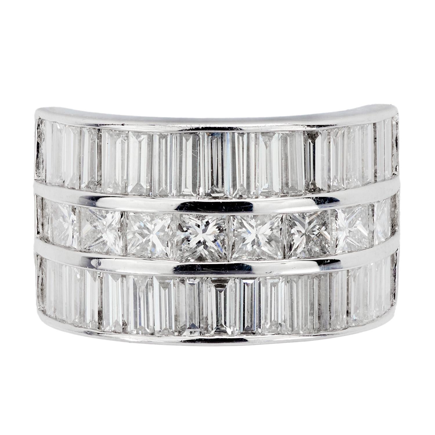 Platinum Diamond Statement Ring for Women - Elegant Vintage Estate Jewelry for Weddings, Anniversaries & Special Occasions