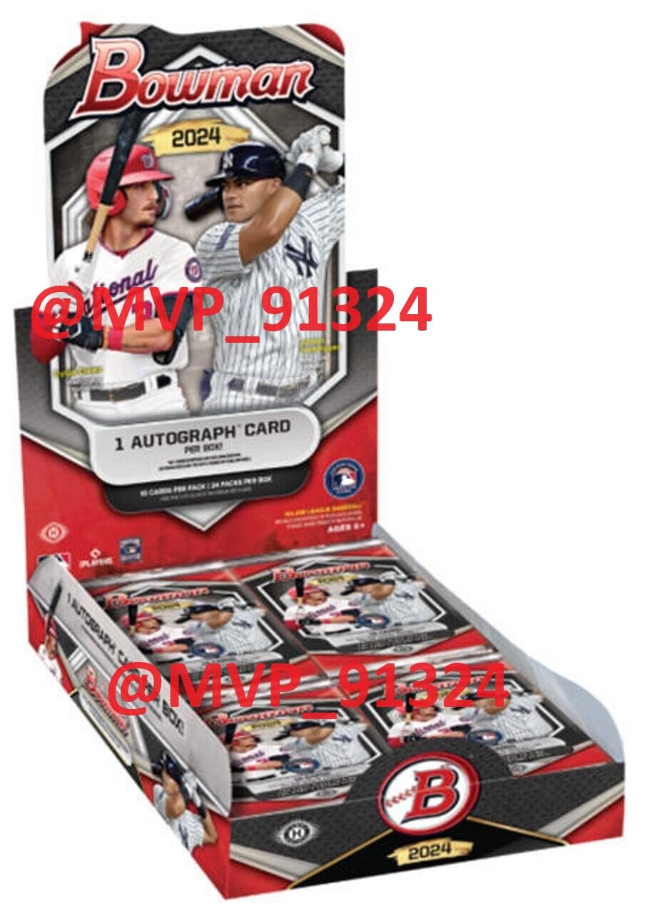 2024 Bowman Baseball Hobby Box - Factory Sealed 12-Pack with Rookie Cards & Autographs | Perfect for Collectors, Investors & Fantasy Baseball Enthusiasts | MLB Trading Cards Collection