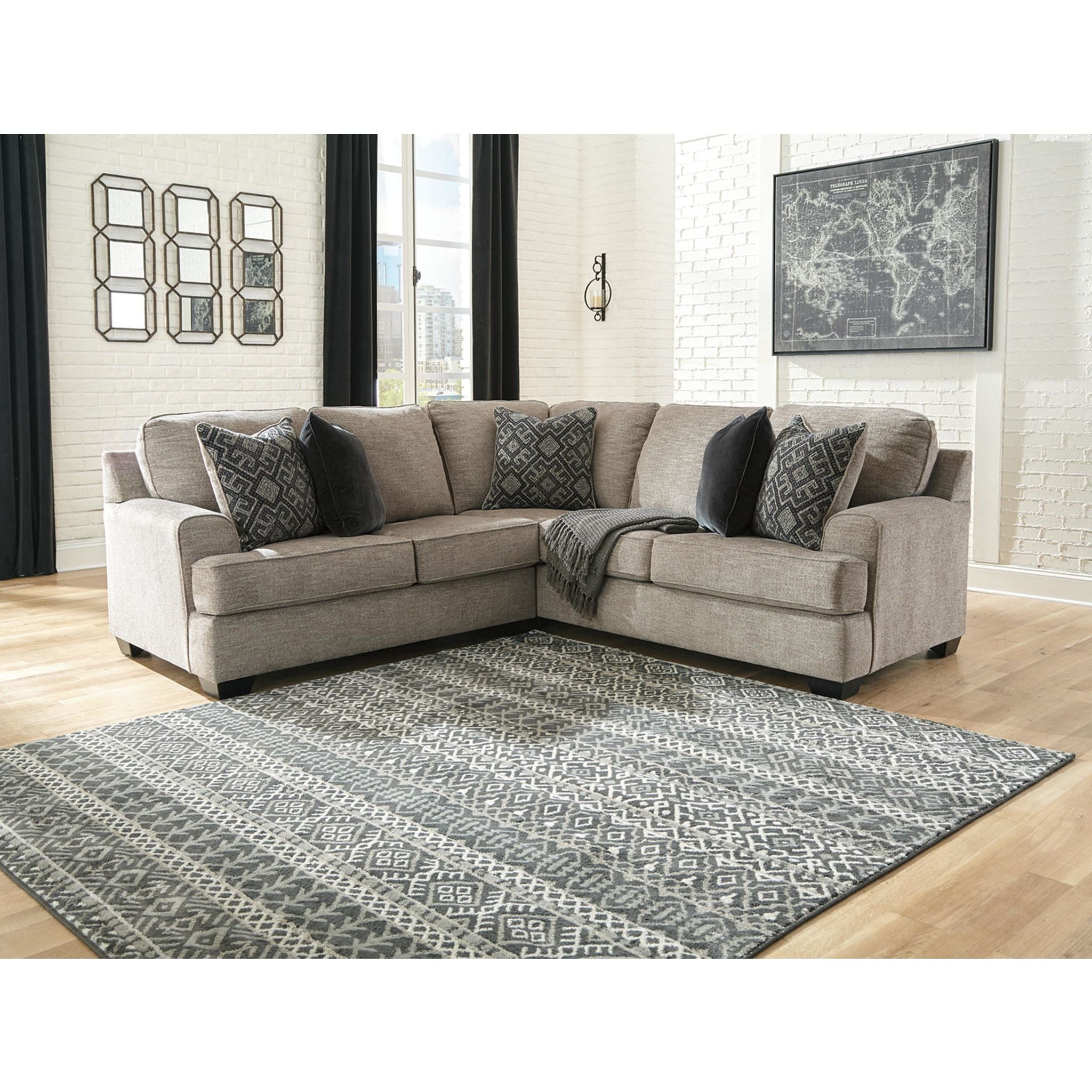 Bavarian 2-Piece Sectional Sofa Set - Modern L-Shaped Living Room Couch for Small Spaces & Apartments