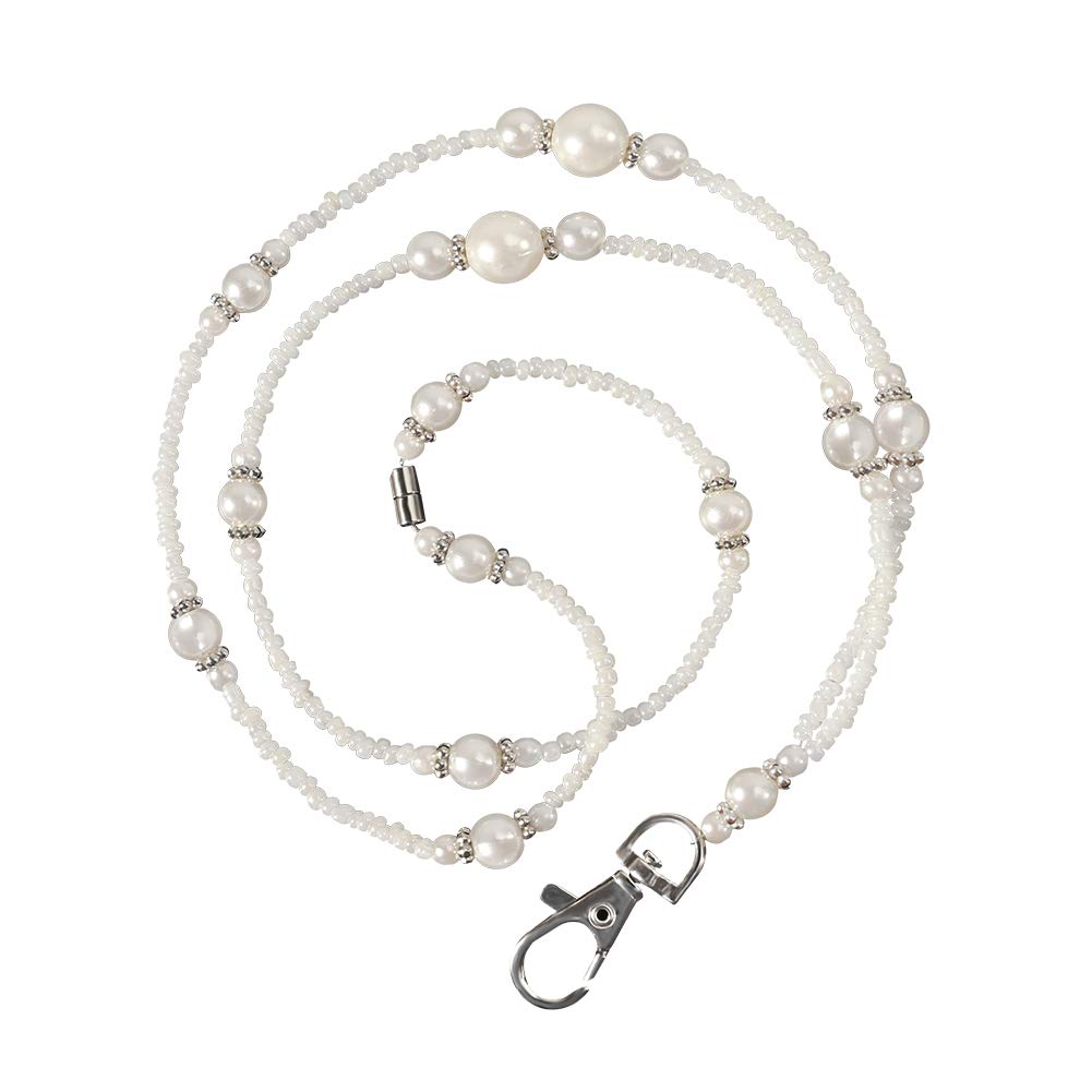 Pearl Beaded Keychain Lanyard for Keys, Phone & ID Badge - Stylish & Practical Accessory