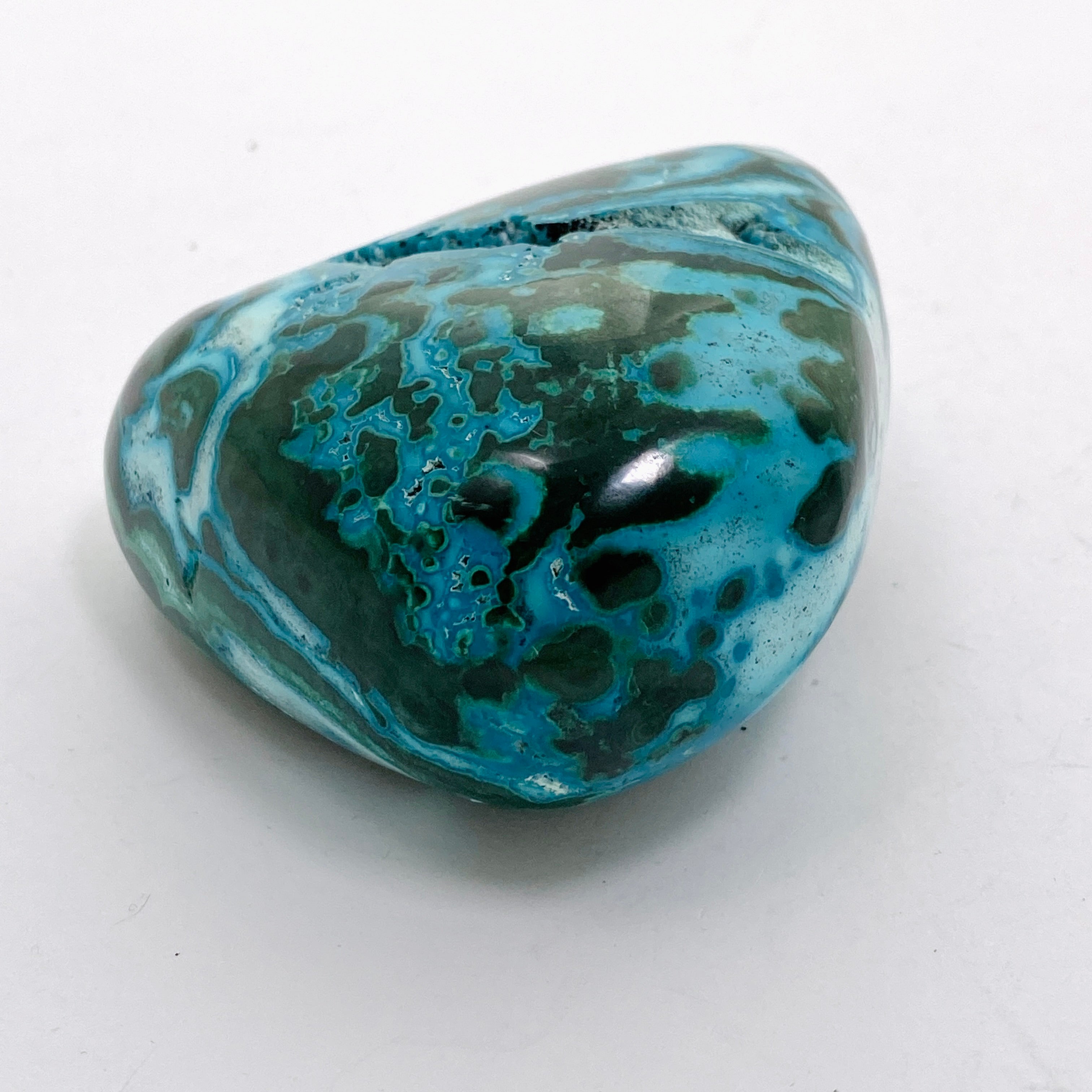 Natural Malachite and Chrysocolla Polished Freeform Stone - Congo CR3751 | Healing Crystal for Meditation, Jewelry Making & Home Decor