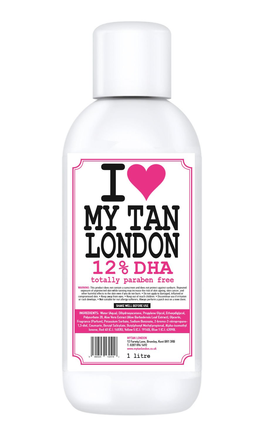 I Love My Tan London Spray Tan Solution - 12% DHA Dark 1 Litre (Juicy Fruit Scent) | Professional Self-Tanning Lotion for Natural-Looking Glow | At-Home Spray Tan Kit & Salon Use