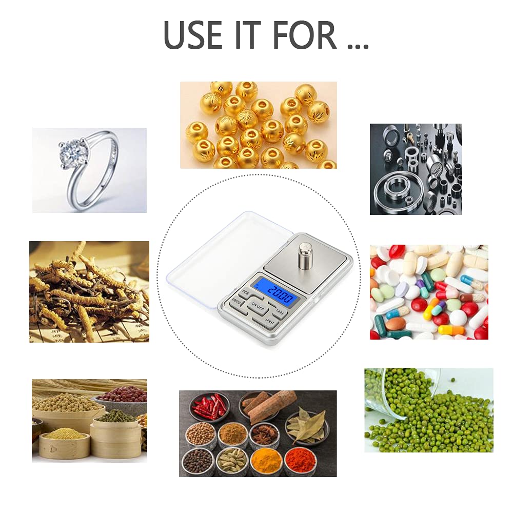 500g Digital Pocket Scale with 0.01g High Precision - Mini Electronic Gram Scale for Reloading, Food, Jewelry & Kitchen Use | Perfect for Weighing Ingredients, Ammo, Gems & Small Items