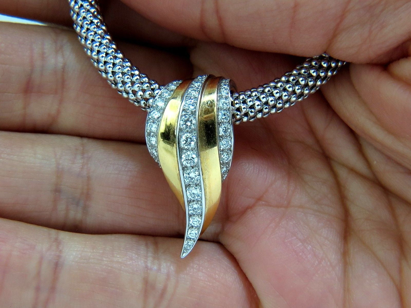 1.00 Carat Diamond Slope Enhancer Slide - 5mm Beaded Necklace in 14K Gold | Elegant Layering Piece for Women's Jewelry Collection