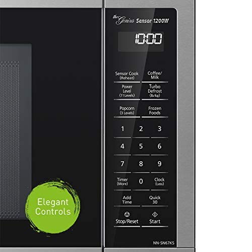 Panasonic NN-SN67K 1.2 cu.ft Stainless Steel Countertop Microwave Oven - Perfect for Small Kitchens, Dorms & Office Break Rooms