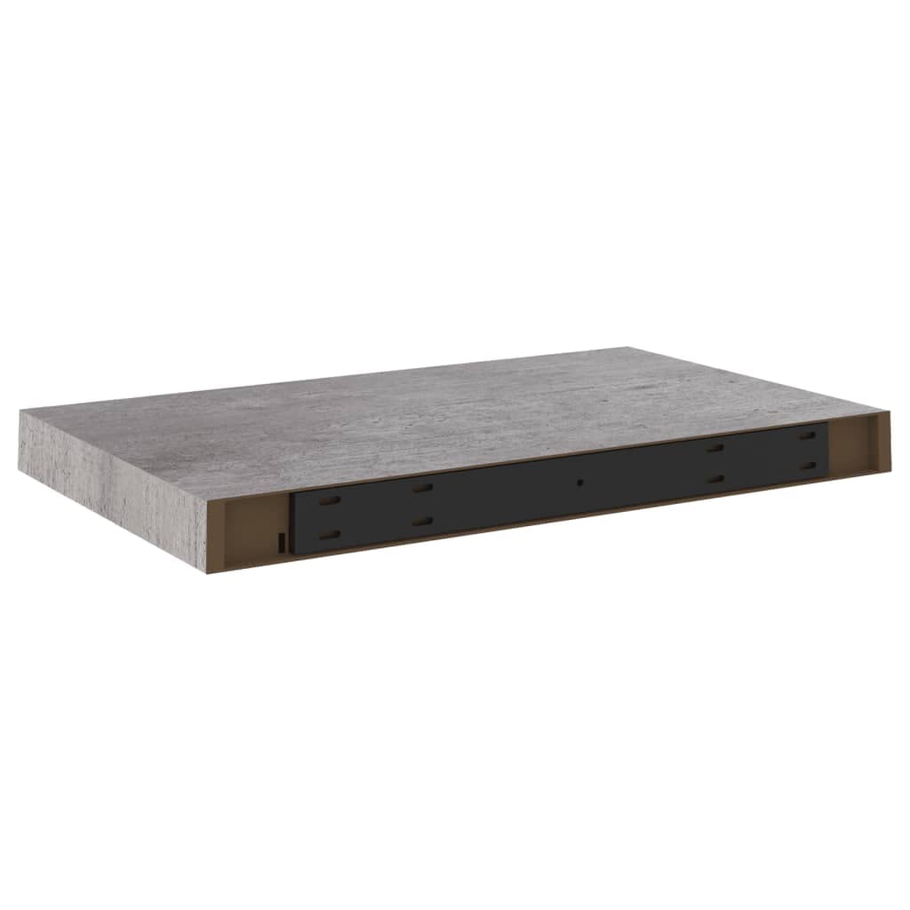 Floating Shelf Wall Mount - 2 Pack Concrete Gray MDF Shelves 19.7