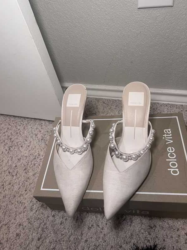 KANIKA Women's Pearl Embellished Vanilla Silk High Heels - Elegant Evening Shoes for Weddings, Parties & Special Occasions
