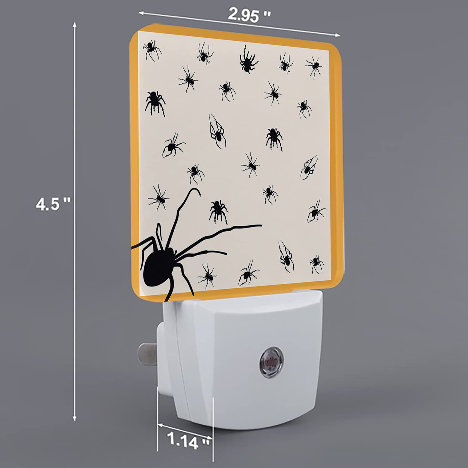 Spider Night Light for Kids - Plug in LED Nightlight with Dusk to Dawn Sensor, Halloween Decor for Nursery, Bedroom, Bathroom, Hallway & Stairs - Perfect for Baby Rooms, Home Decor & Scary Theme Parties