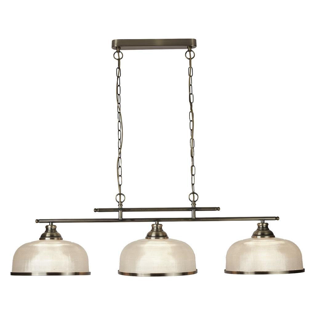 Bistro 2/3Lt Kitchen Light Fixture - Satin Silver/Antique Brass Finish - Modern Pendant Lighting for Dining Room, Island, Bar & Restaurant Decor