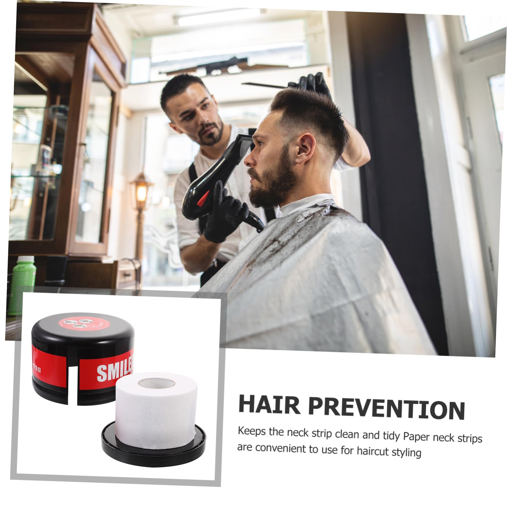 FRCOLOR Barber Neck Paper Roll Dispenser Box - Durable Salon Neck Strip Holder with Container for Hairdressing & Styling | Perfect for Hair Salons, Barbershops & Professional Styling Services