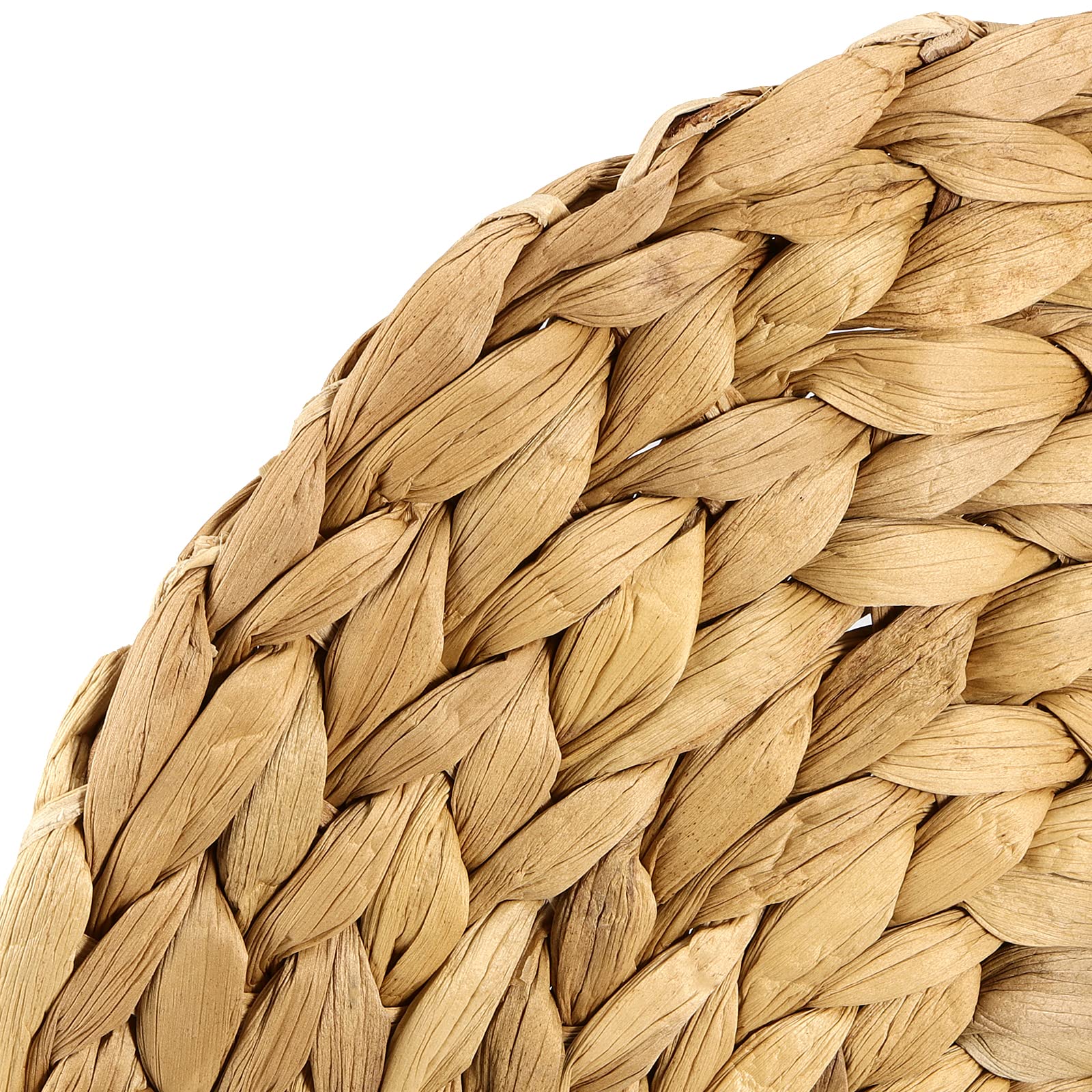 SINJEUN 10 Pack 12 Inch Round Woven Placemats - Natural Water Hyacinth Braided Rattan Table Mats, Heat Resistant & Non-Slip Handmade Dining Placemats for Kitchen, Table Setting, and Home Decor | Perfect for Dinner Parties, Restaurants, and Cozy Family Meals