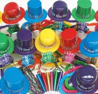PMU New Year's Eve Party Supplies - Silver Showboat Party Assortment for 100 People (1 Package) | Perfect for NYE Celebrations, Countdown Parties & Large Gatherings