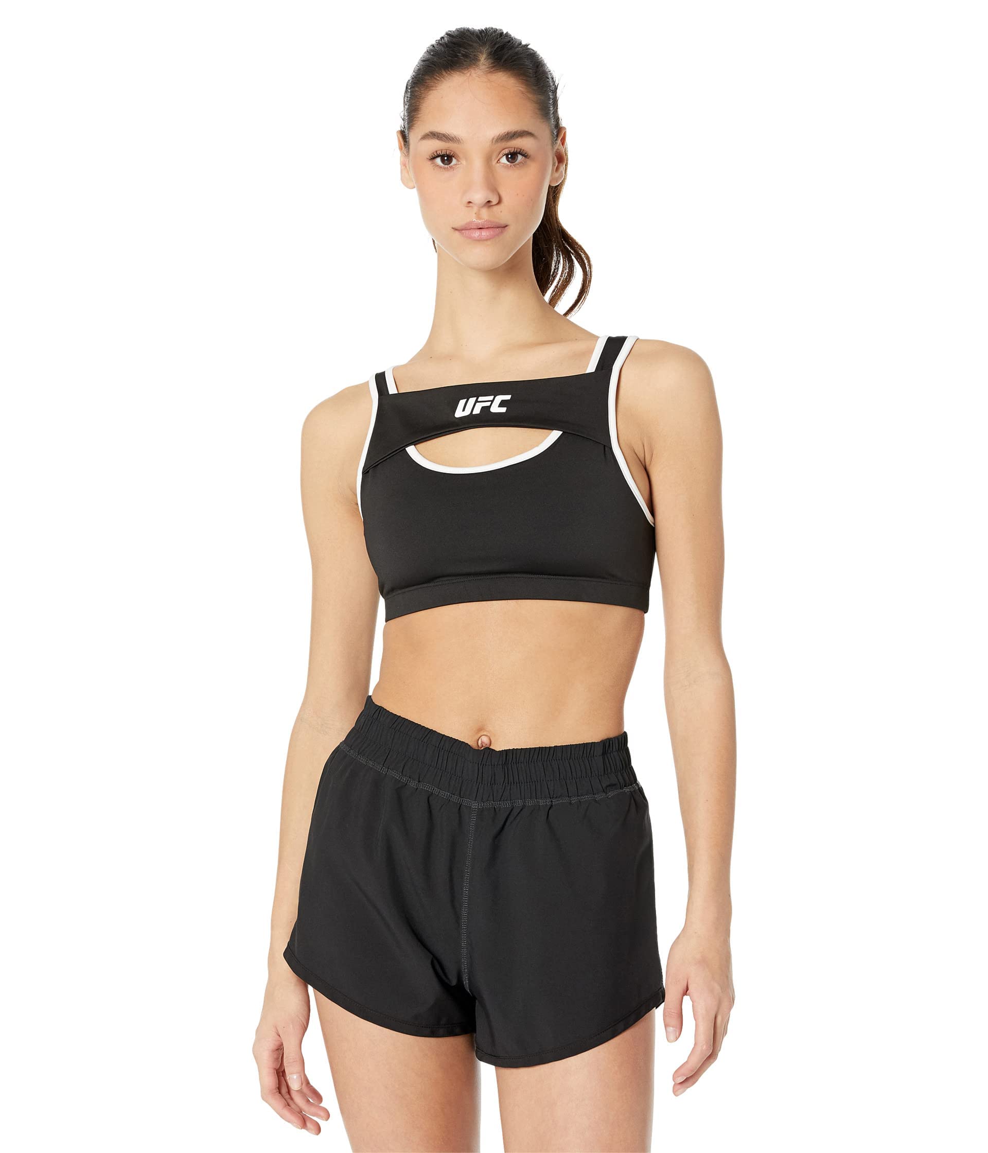 UFC Layered Sports Bra for Women - High Impact Workout, MMA Training & Fitness - Moisture Wicking & Breathable Activewear