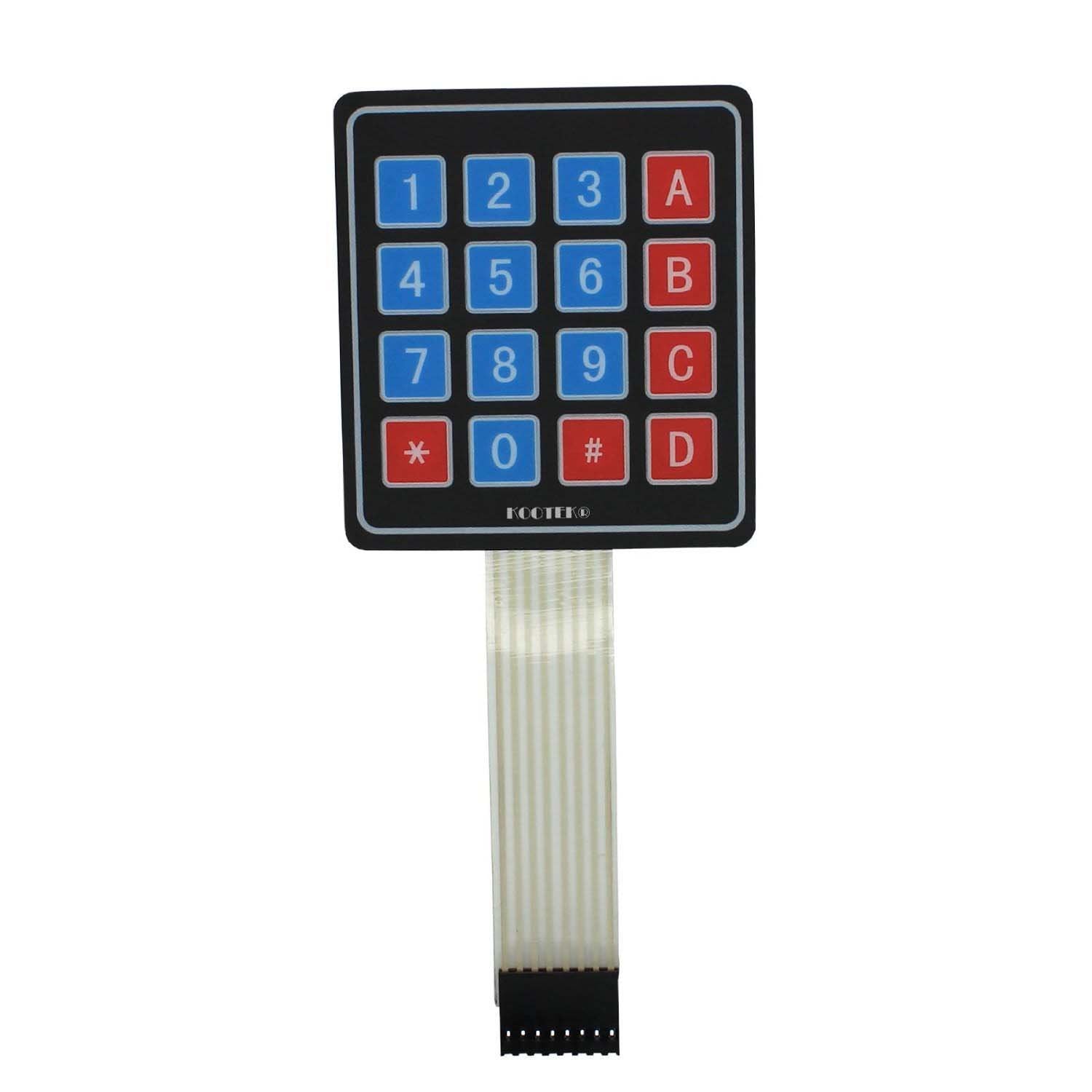 4x4 Universal 16-Key Matrix Membrane Switch Keypad for Arduino Projects - Perfect for DIY Electronics, Robotics & Home Automation Control Panels