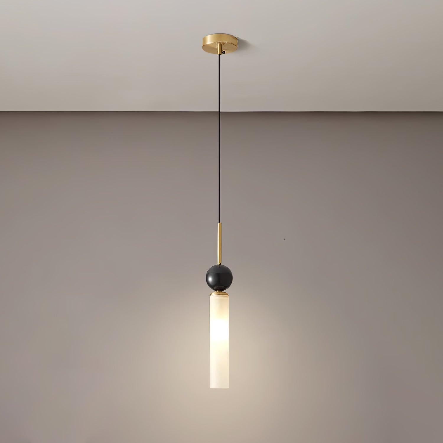Elegant Marble Vertical Pendant Lamp - Modern Hanging Light Fixture for Dining Room, Bedroom, or Living Room Decor