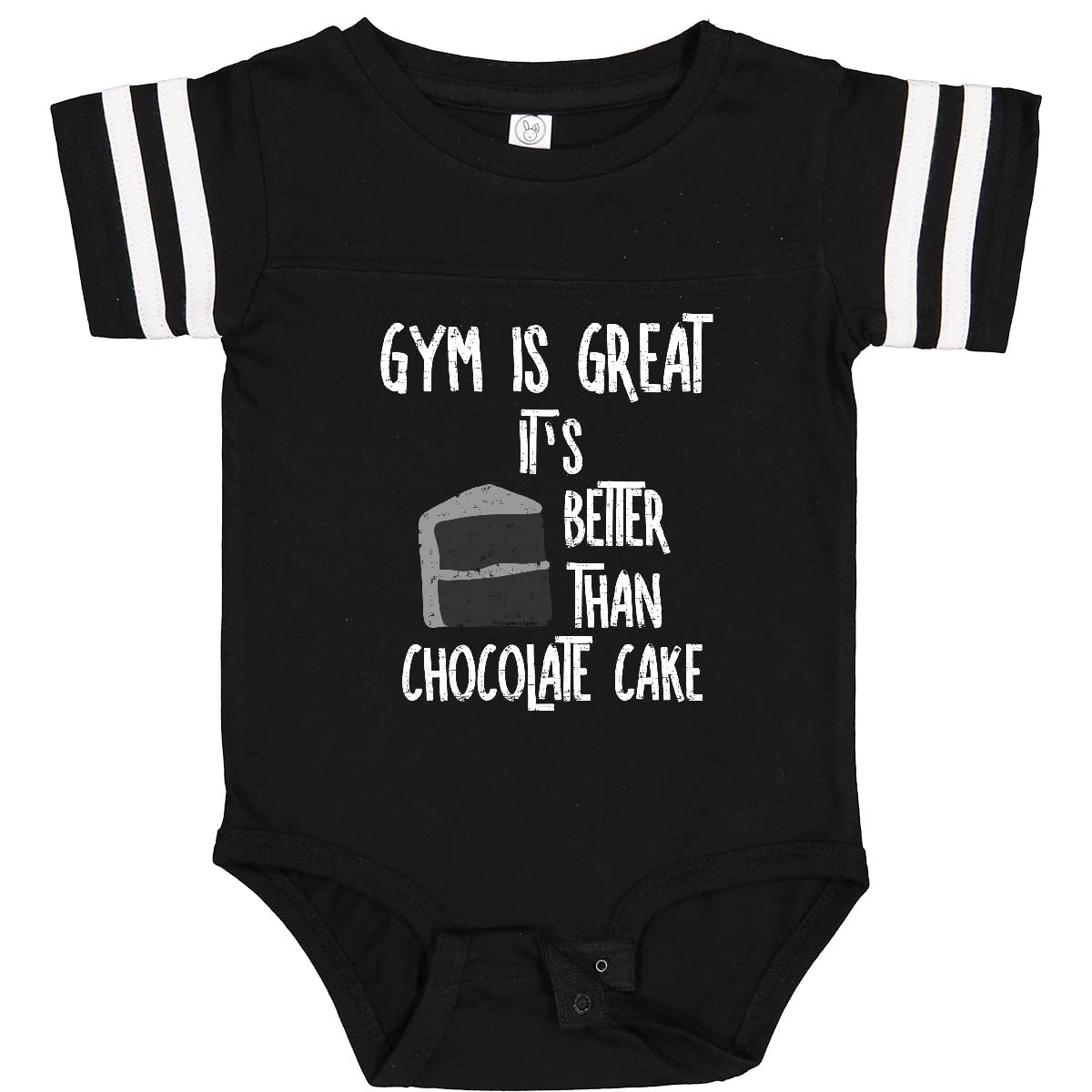 Inktastic Gym is Great White Text Baby Bodysuit - Soft Cotton Infant Onesie for Boys & Girls - Perfect for Workouts, Playdates & Family Photos