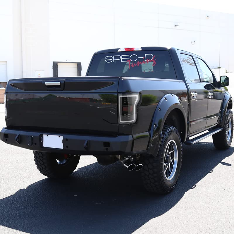 Spec-D Tuning Black LED Tail Lights with Light Bar - Compatible with 2018-2020 Ford F-150 (Left & Right Pair) - Upgrade Your Truck's Style & Visibility for Night Driving & Custom Look