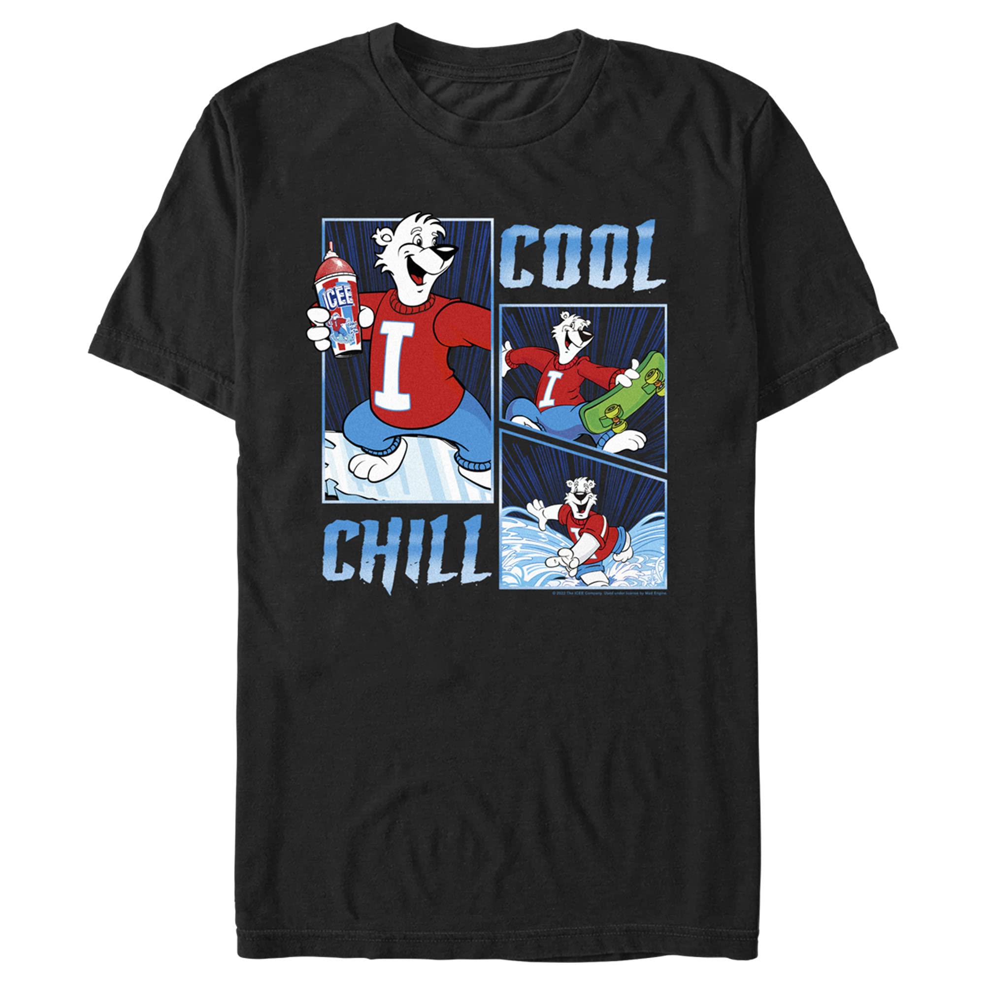 ICEE Bear Cool and Chill Action Panels Men's T-Shirt - Casual Graphic Tee for Summer, Streetwear, and Everyday Outfits