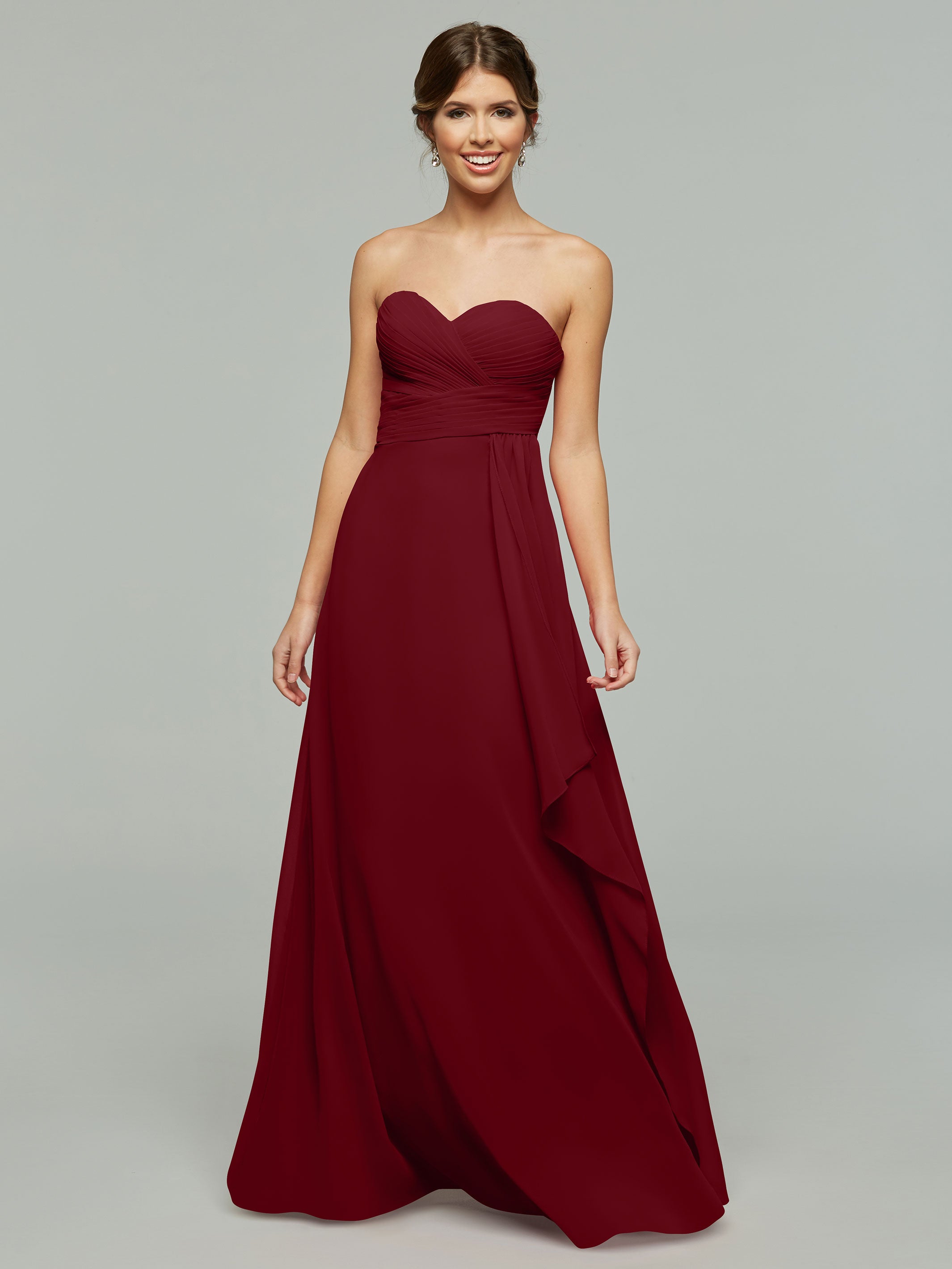 Elegant 80046 Chiffon Sheath Bridesmaid Dress with Sweetheart Neckline - Perfect for Weddings, Formal Events & Evening Parties